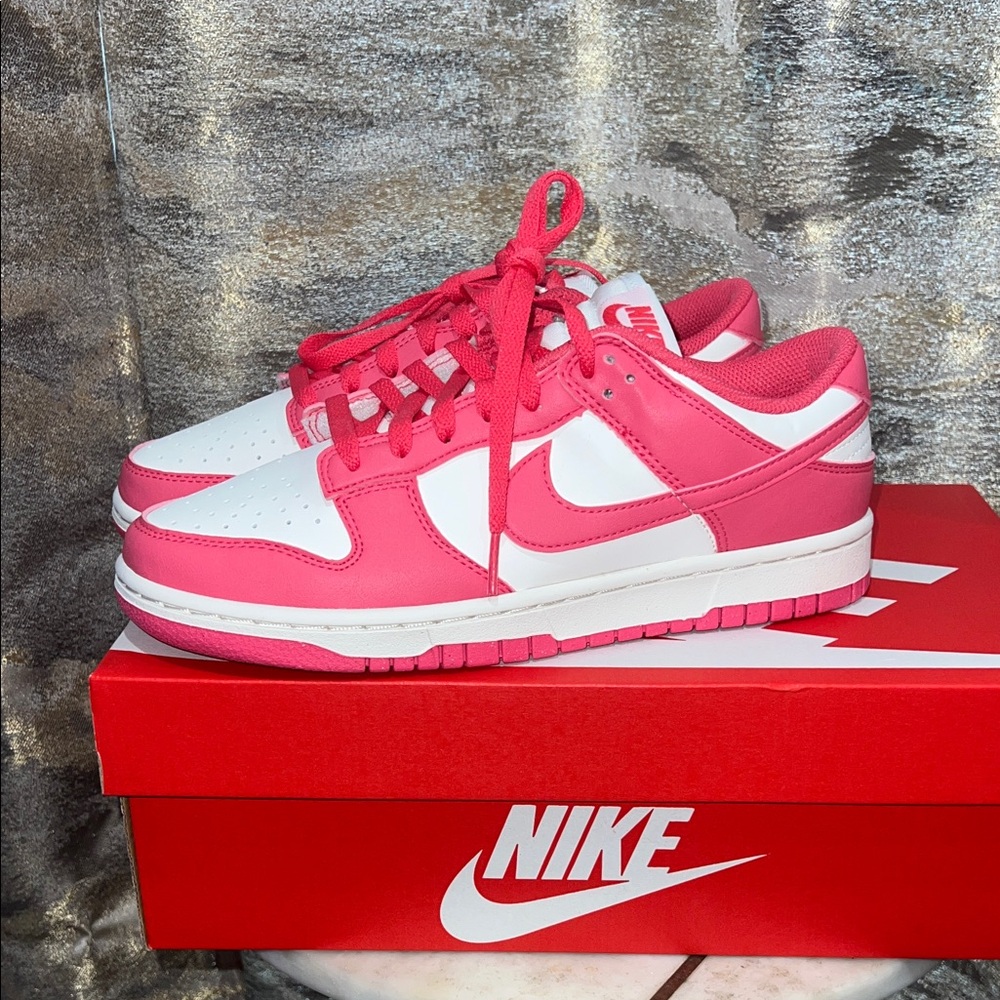 Nike Dunk Low Next Nature Hot Pink and White Sneakers 8.5